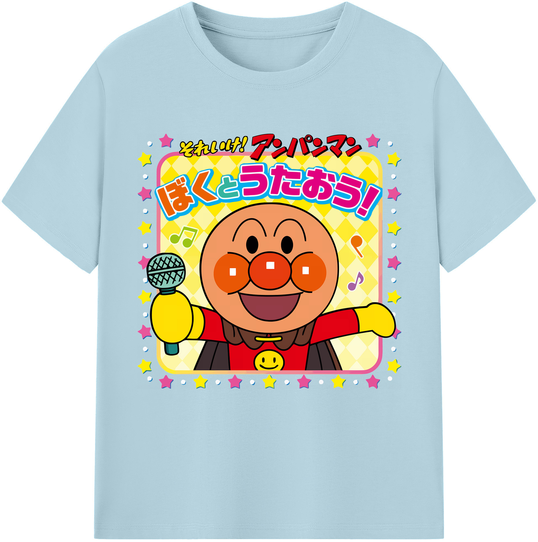 （画像用） アンパンマン Anpanman 綿100％半袖Tシャツ（フロントプリント）